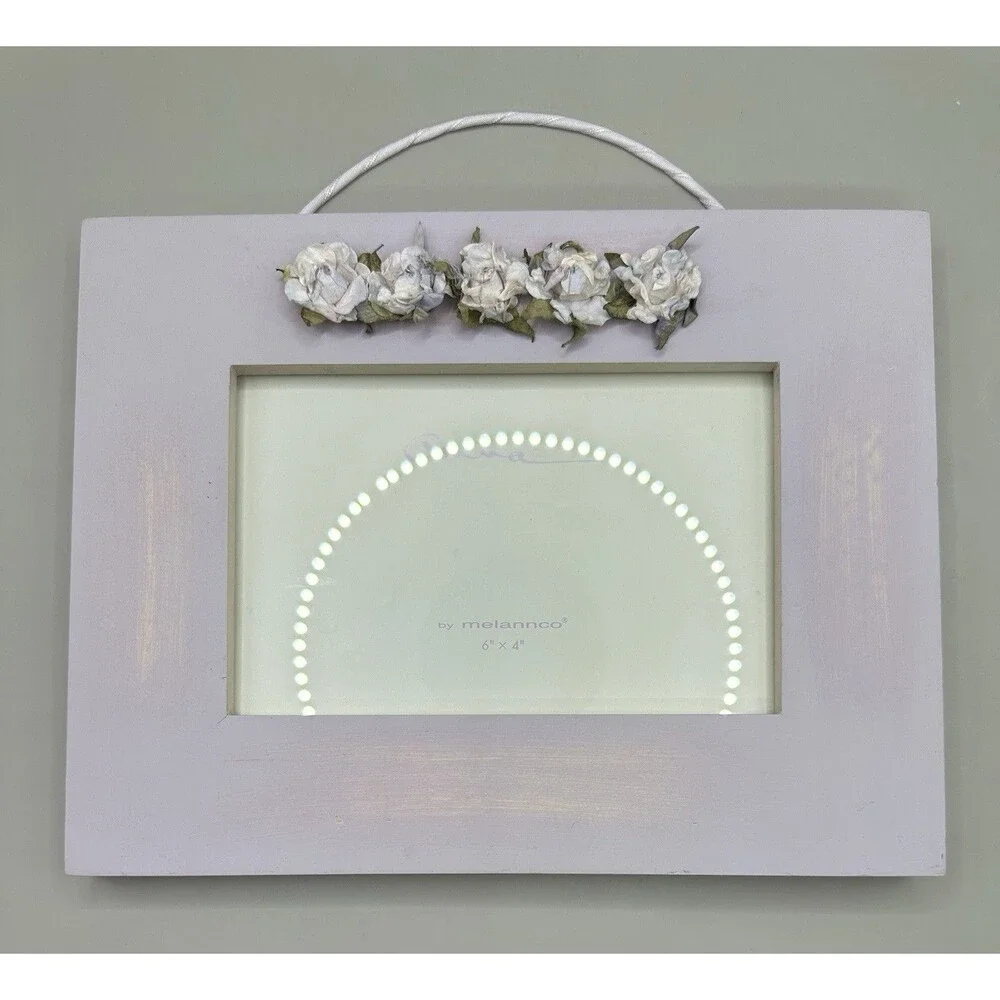 Melannco Anna Pink Photo Frame 6x4 Floral Shabby Chic Cottage Farmhouse Decor